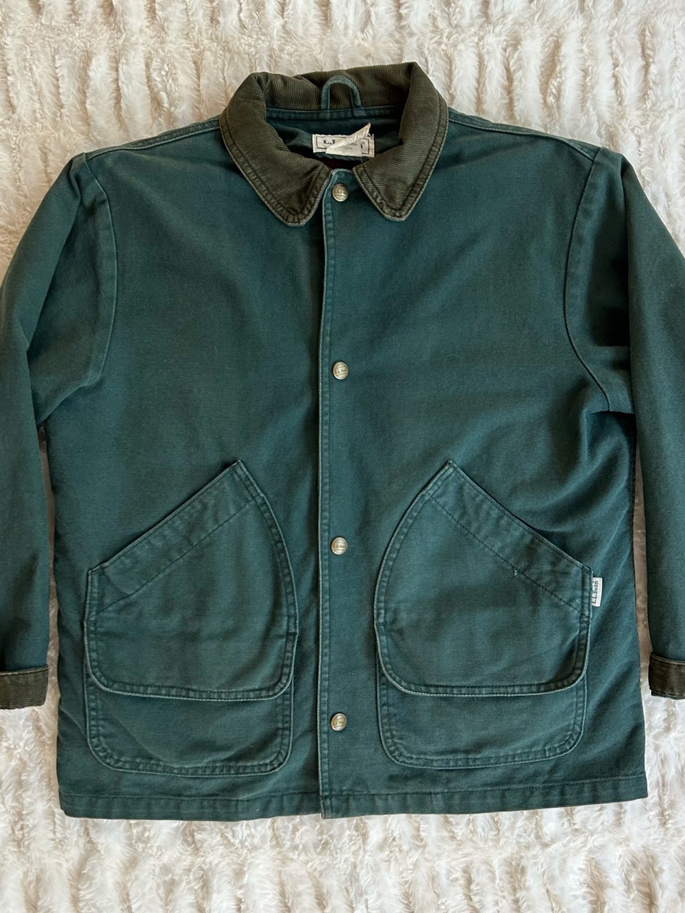 Made in USA LL Bean Vintage Chore Coat Barn Jacket Green